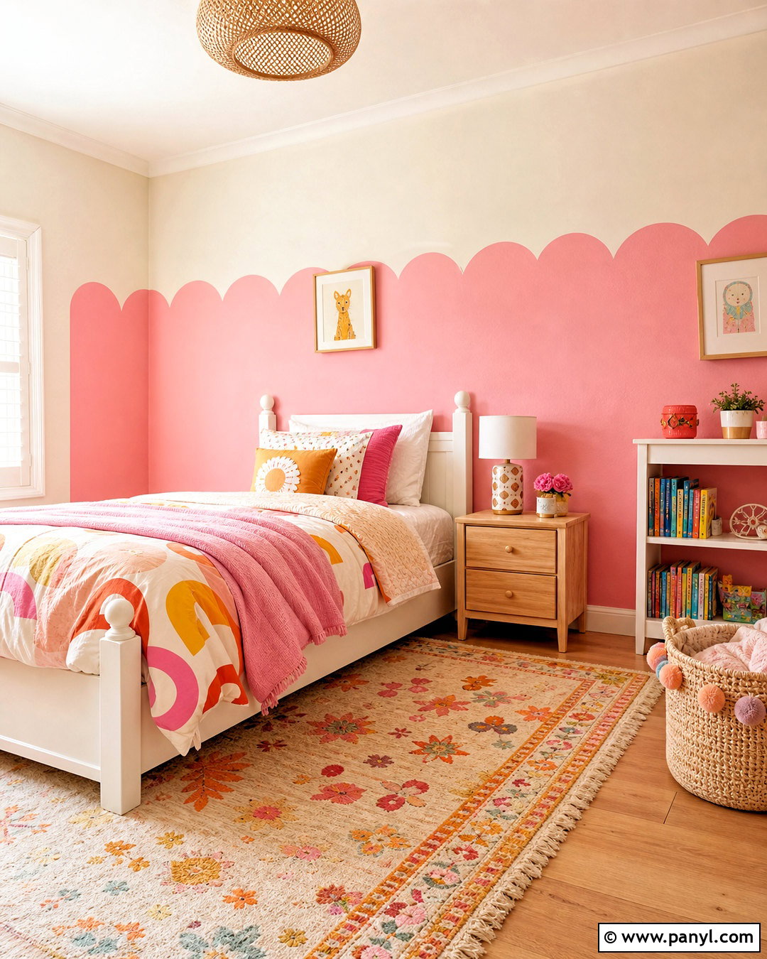 Pink Scalloped Wall - 20 pink feature wall ideas