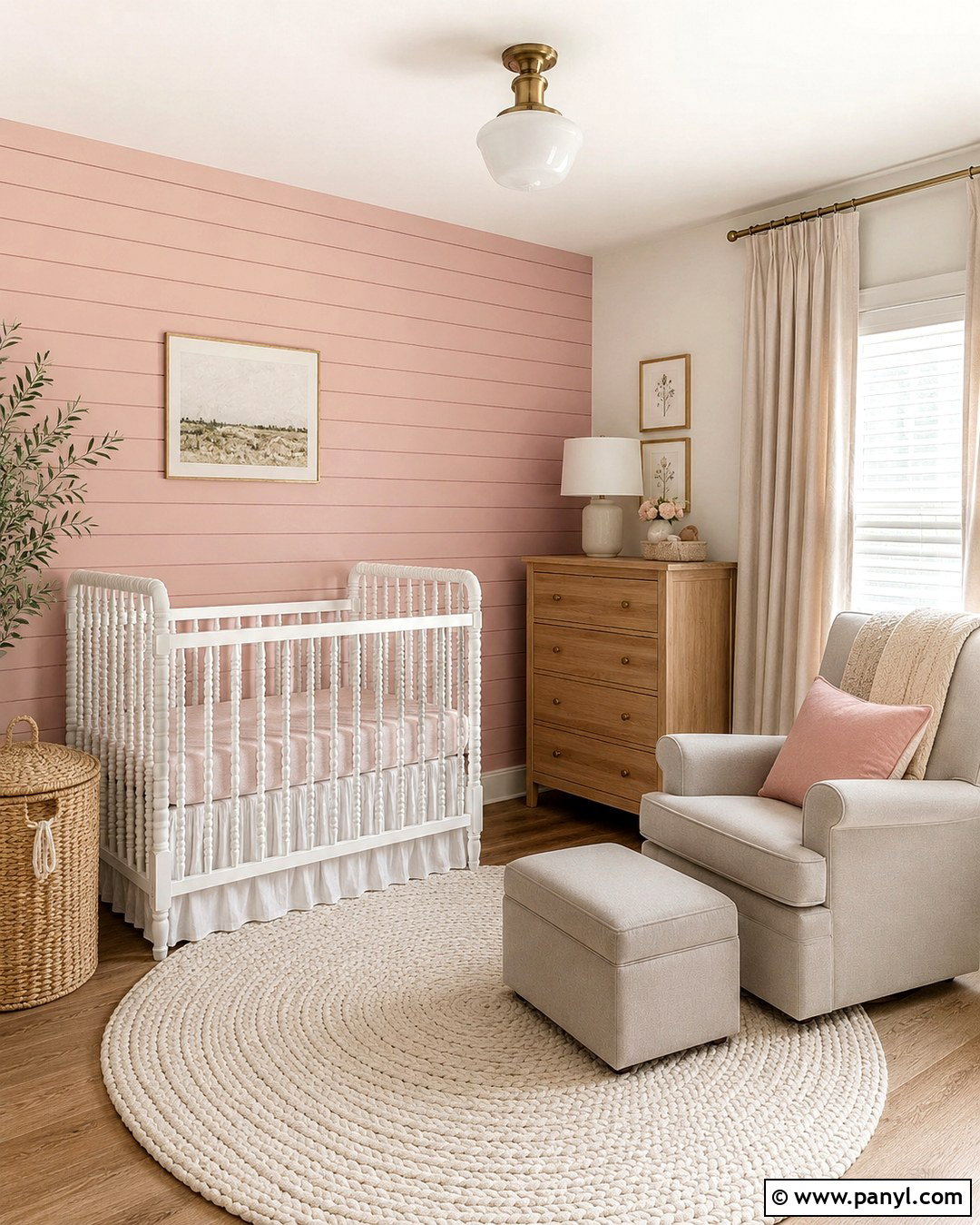 Pink Shiplap Accent Wall - 20 Baby Girl Nursery Pink Accent Wall Ideas