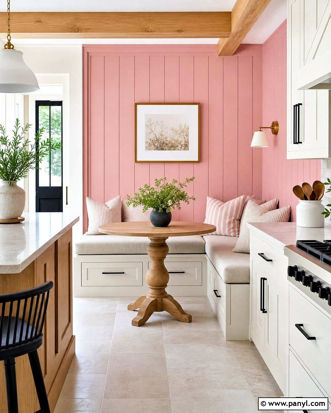 Pink Shiplap Kitchen Wall - 20 pink wall design ideas