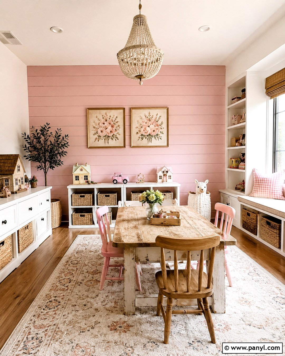 Pink Shiplap Playroom Wall - 20 Pink Playroom Walls