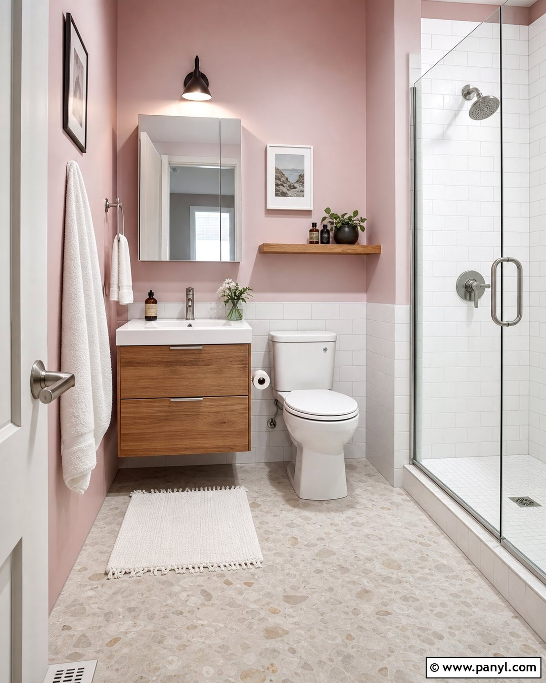 Pink Small Bathroom - 35 Pink Wall Color Ideas