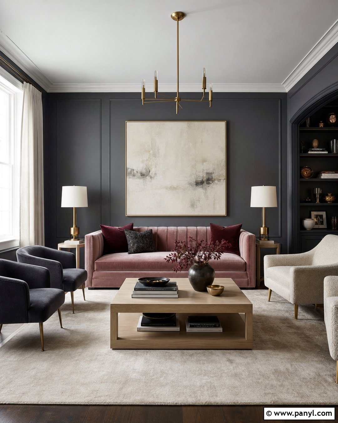 Pink Sofa With Charcoal Walls - 25 Pink Sofa Wall Colour Ideas