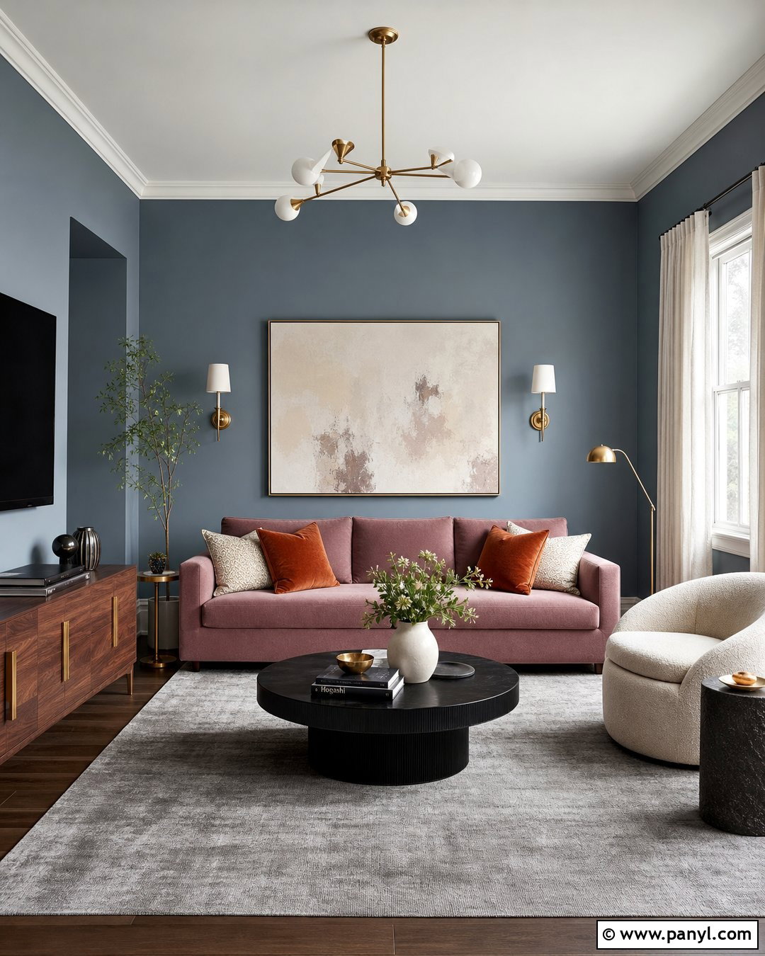 Pink Sofa With Slate Blue Walls - 25 Pink Sofa Wall Colour Ideas