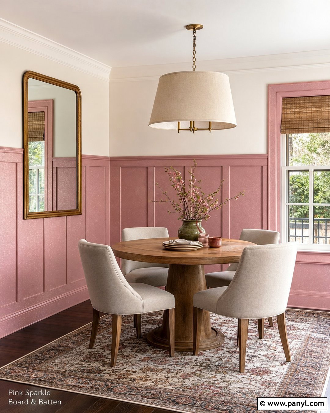Pink Sparkle Board And Batten Wall - 20 Pink Sparkle Paint For Walls