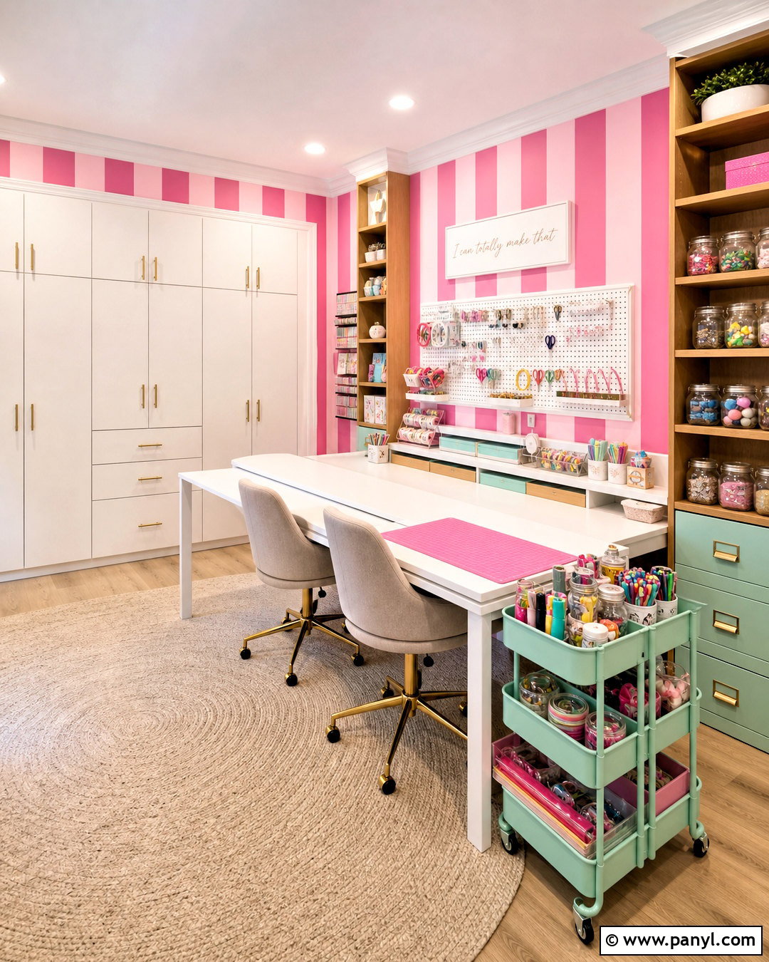 Pink Striped Craft Room - 20 pink striped background ideas