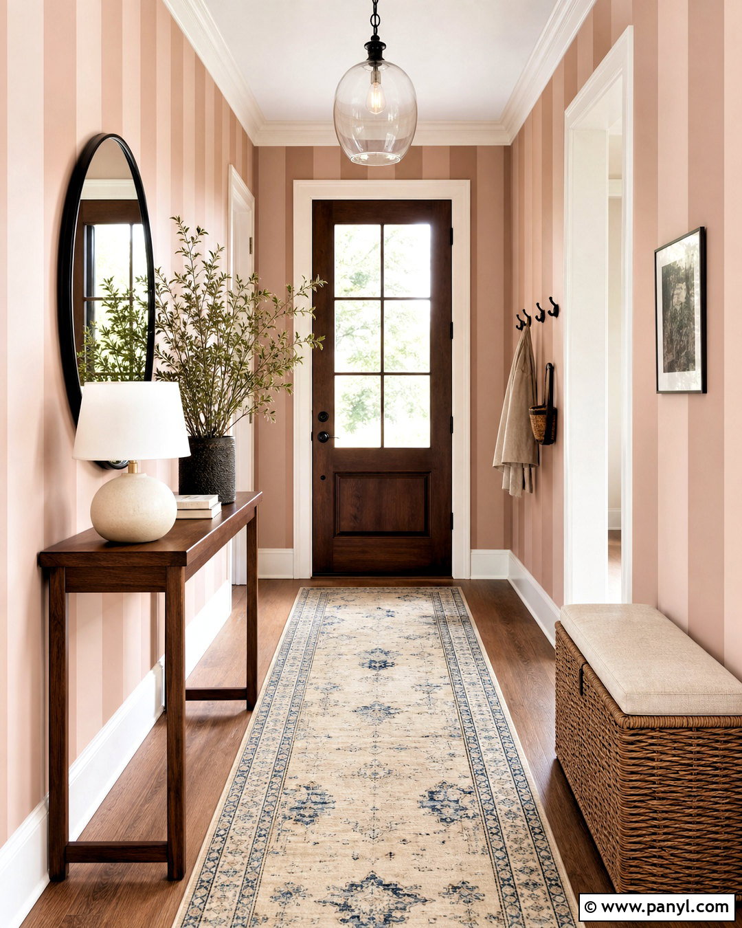 Pink Striped Entryway Wall - 20 pink striped background ideas