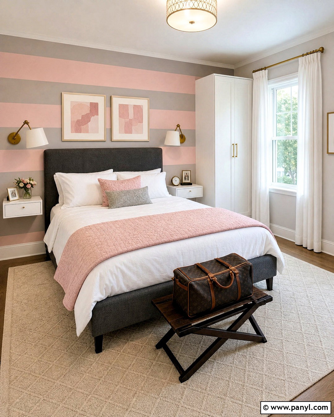 Pink Striped Guest Bedroom - 20 pink striped background ideas