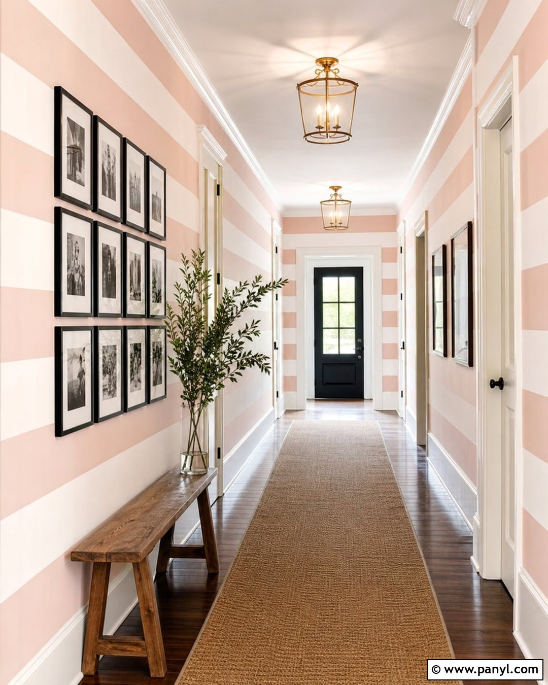 Pink Striped Hallway Walls - 30 Pink Striped Walls