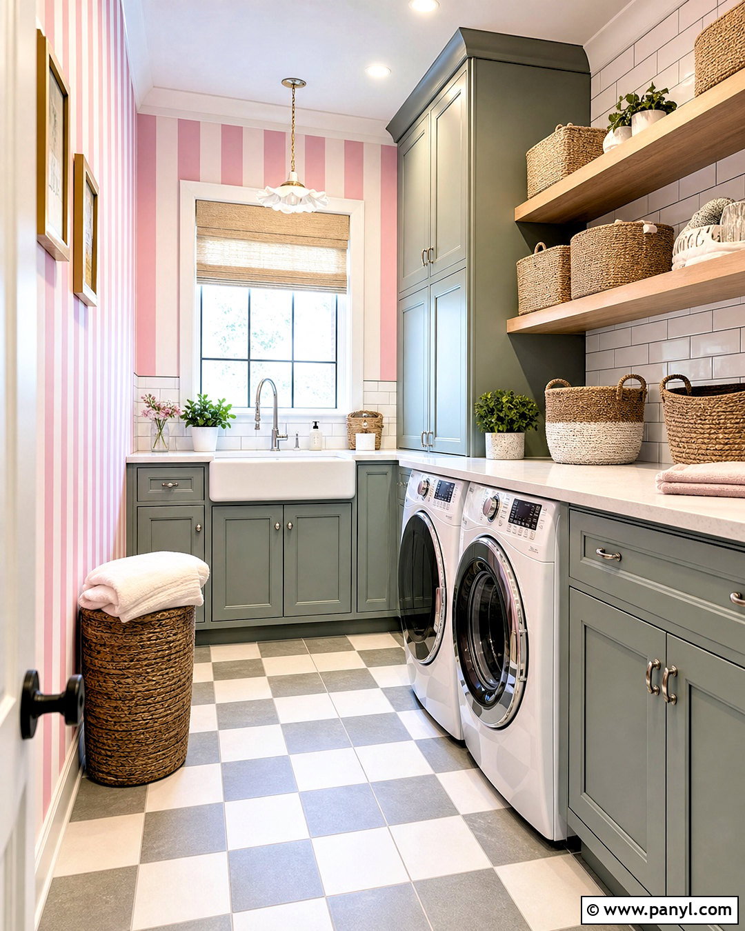 Pink Striped Laundry Room - 20 pink striped background ideas