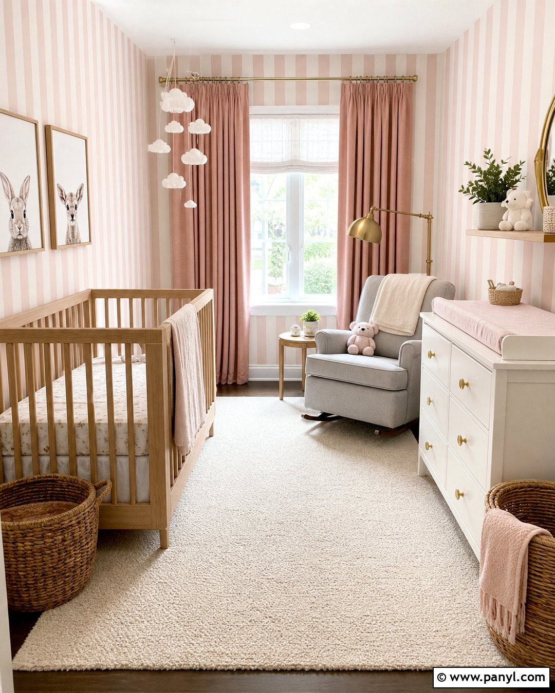 Pink Striped Nursery Walls - 30 Pink Striped Walls