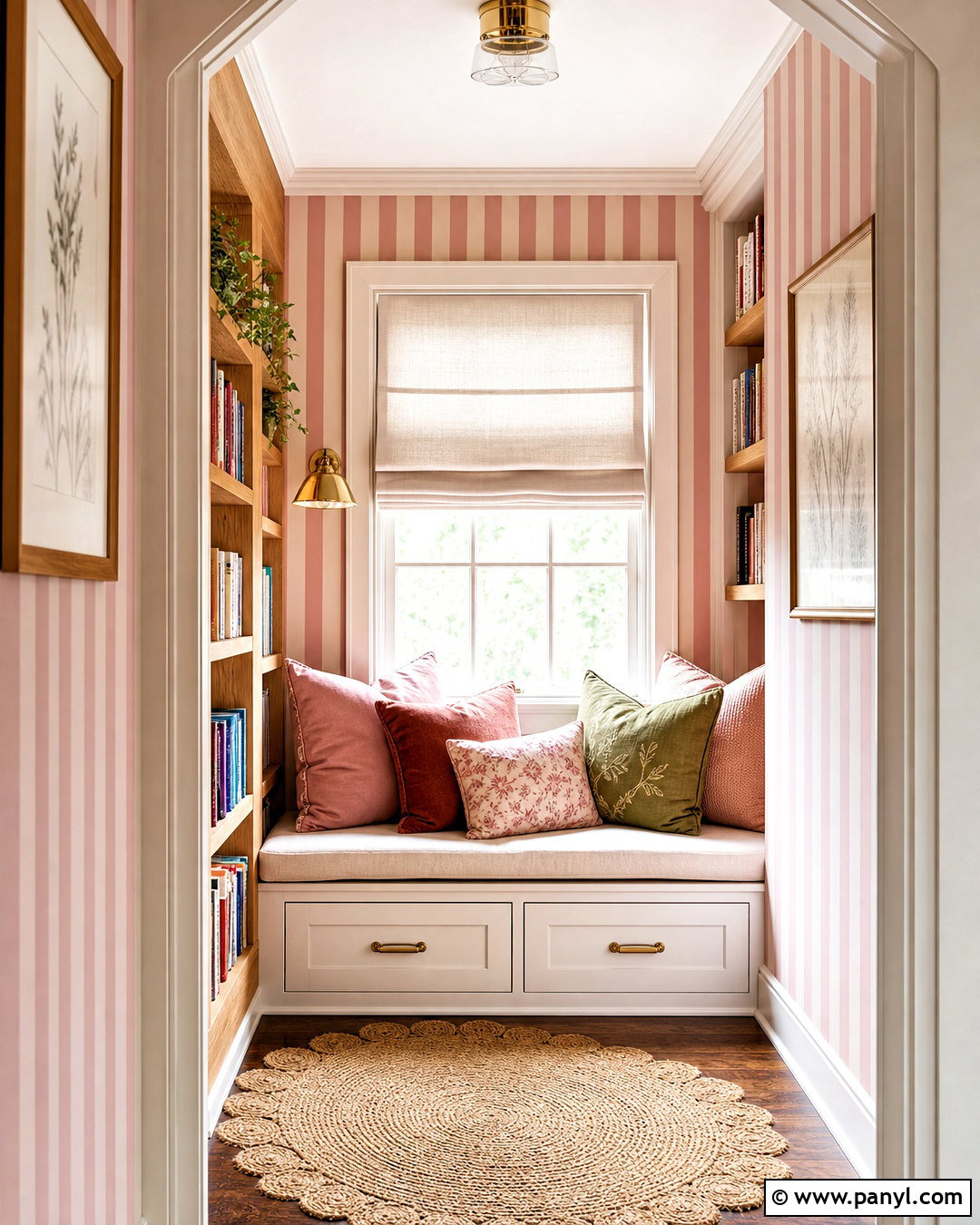 Pink Striped Reading Nook - 20 pink striped background ideas