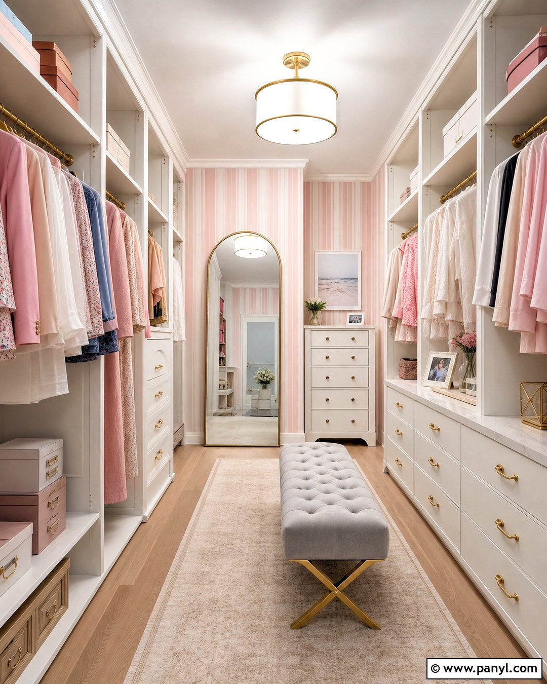 Pink Striped Walk-In Closet - 20 pink striped background ideas