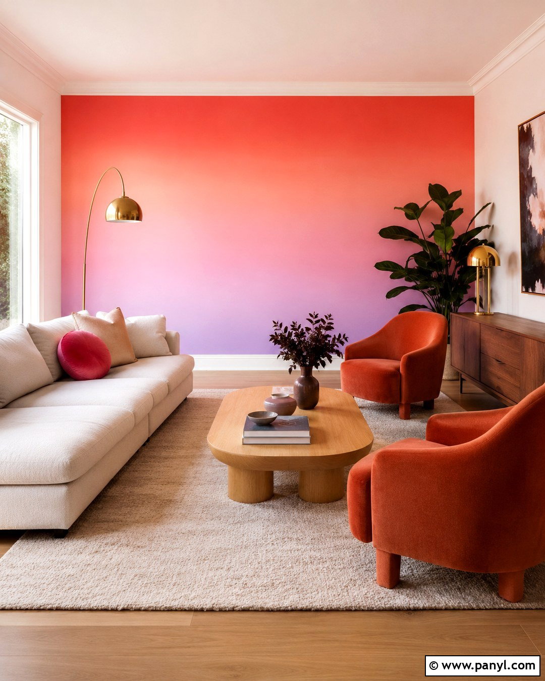 Pink Sunset Ombre Wall - 20 Pink Ombre Wall Paint Ideas