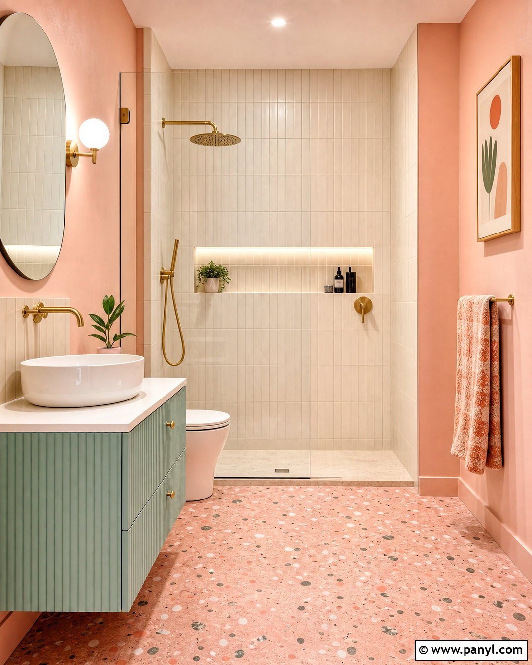 Pink Terrazzo Bathroom - 20 small pink bathroom ideas