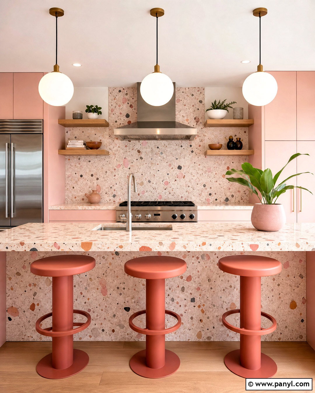 Pink Terrazzo Kitchen - 20 pink kitchen inspiration ideas