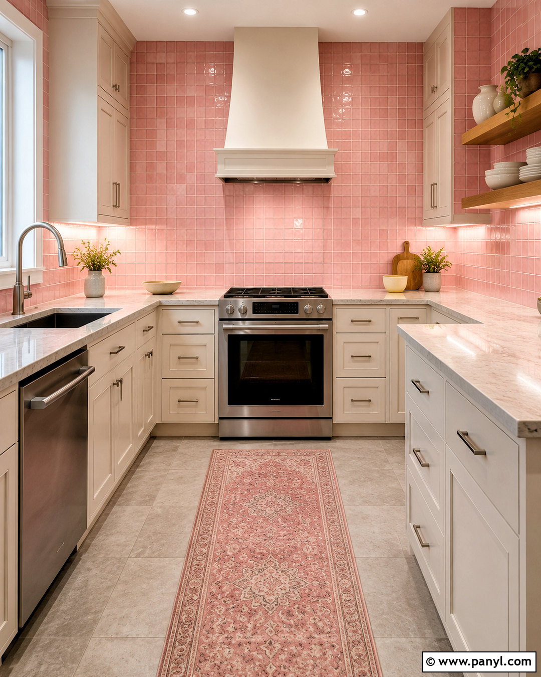 Pink Tile Backsplash Kitchen - 20 pink kitchen aesthetic ideas