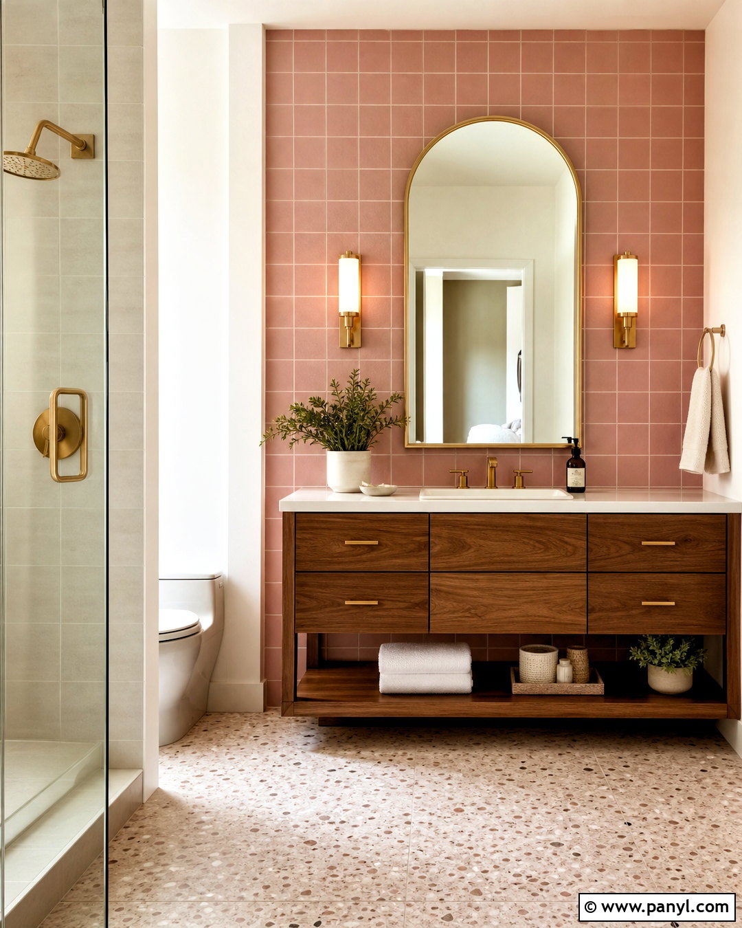 Pink Tile Bathroom Feature Wall - 20 bathroom feature wall ideas