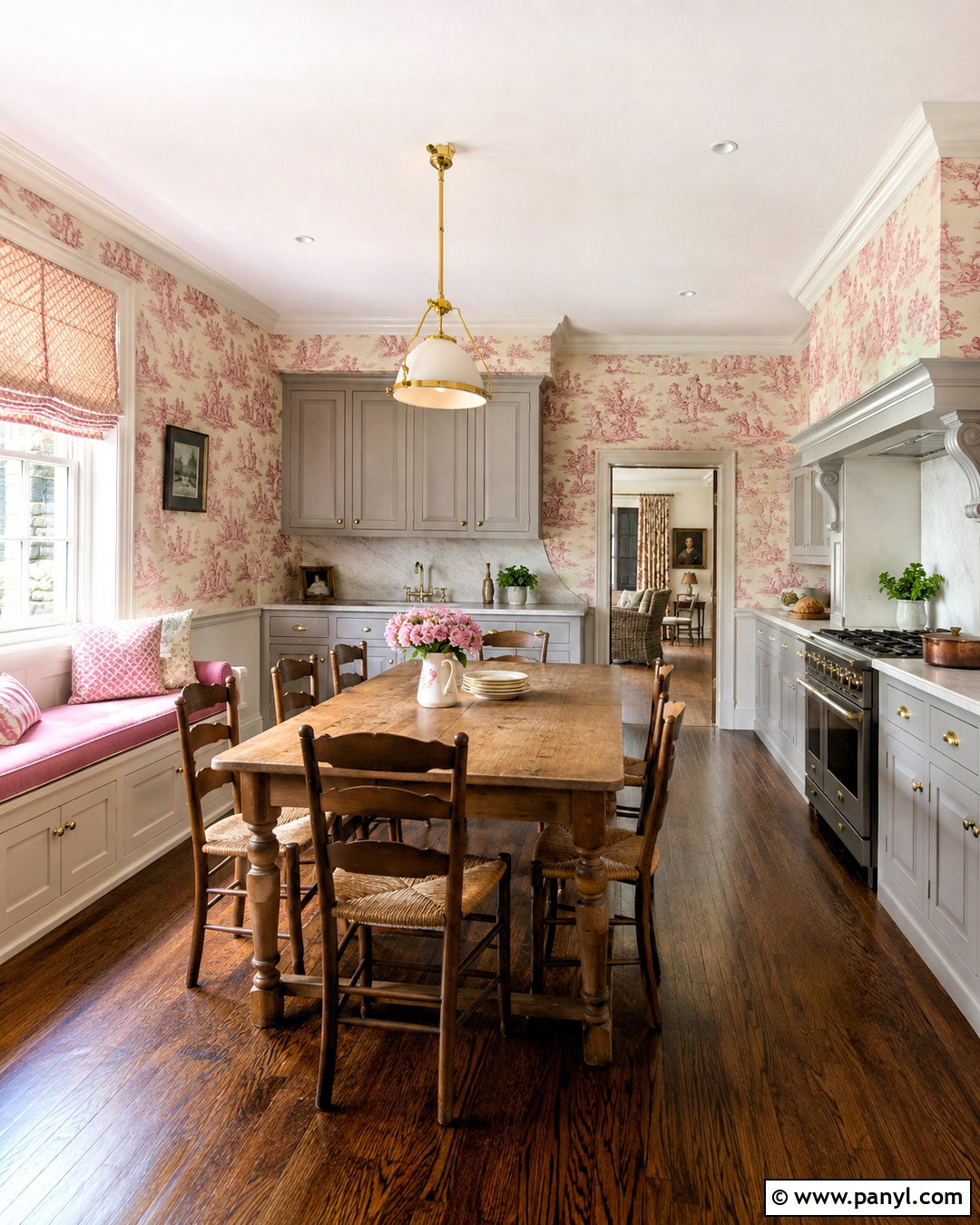 Pink Toile Kitchen Wallpaper - 20 pink kitchen wallpaper ideas