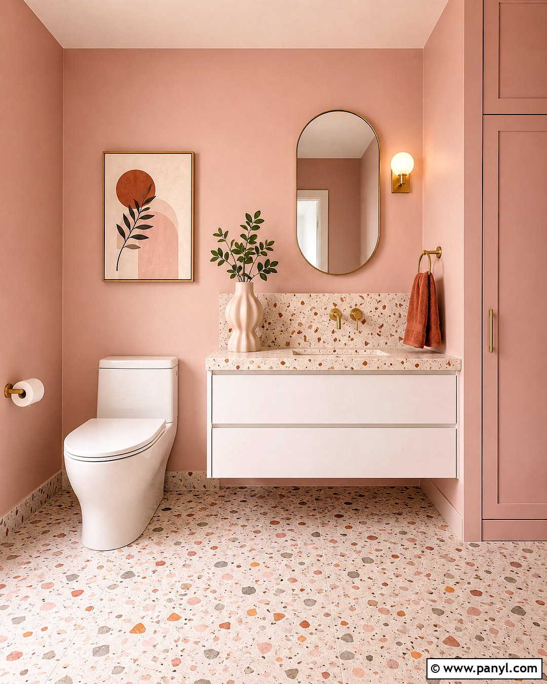 Pink Toilet With Terrazzo - 20 little toilet ideas