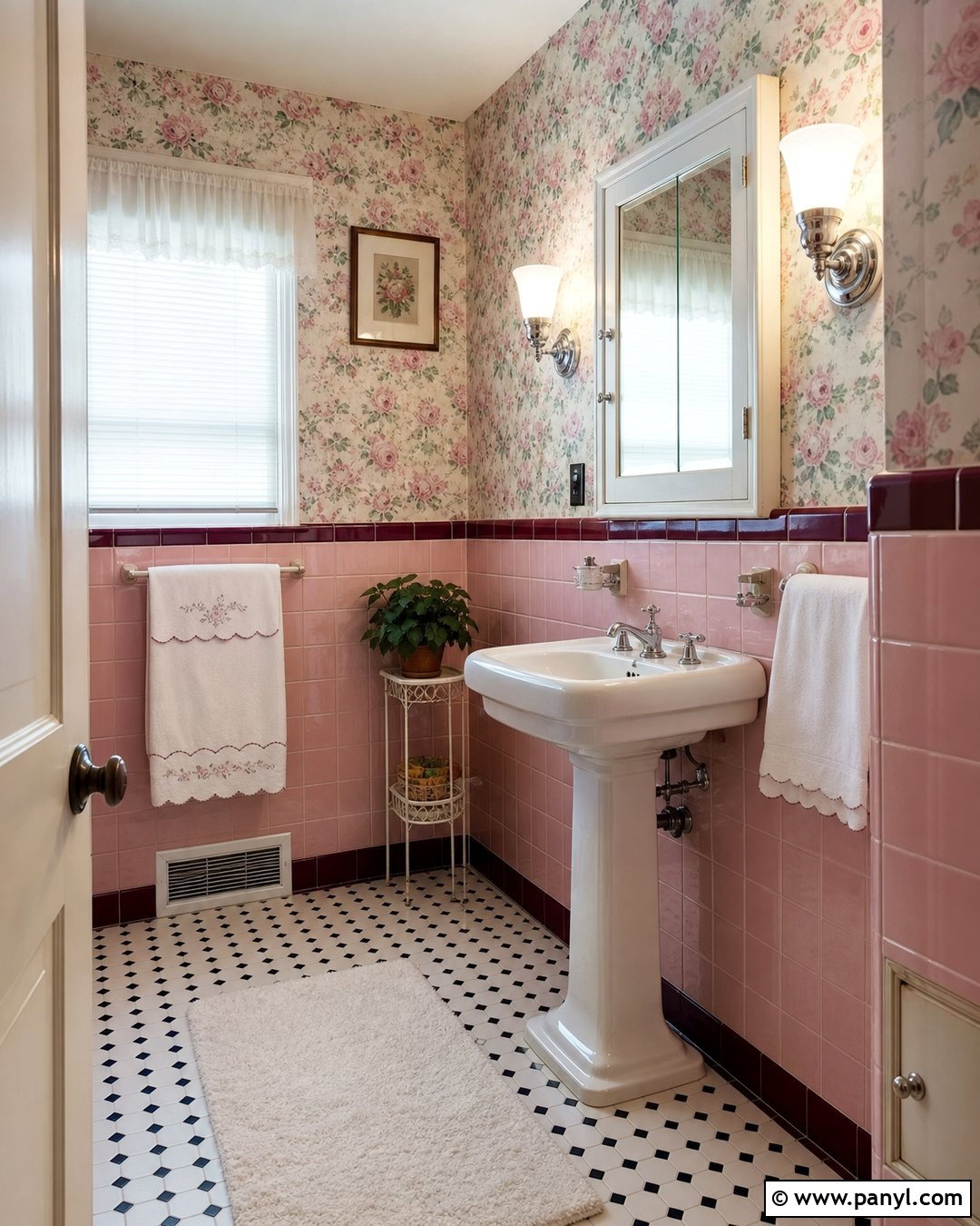Pink Vintage Wallpaper Bathroom - 25 Pink Wallpaper Bathroom Ideas