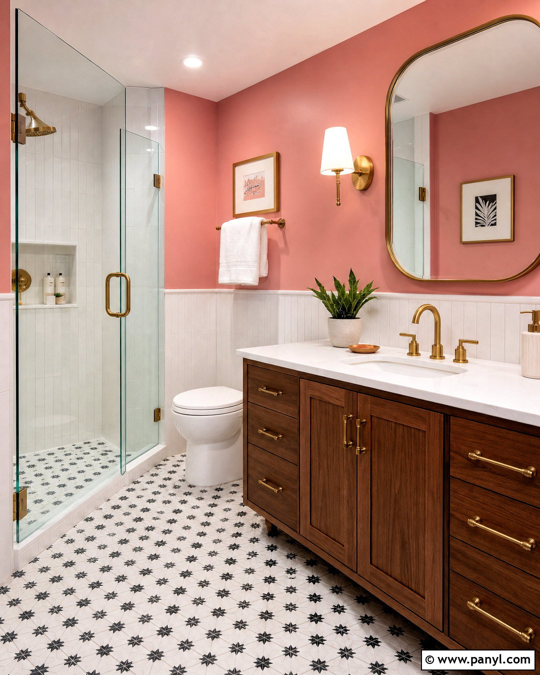 Pink Wall Bathroom - 20 pink wall room ideas