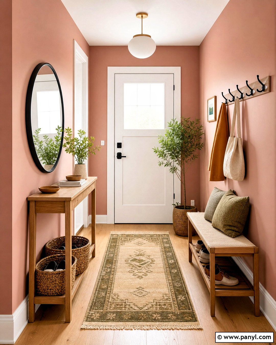 Pink Wall Entryway - 20 pink wall room ideas