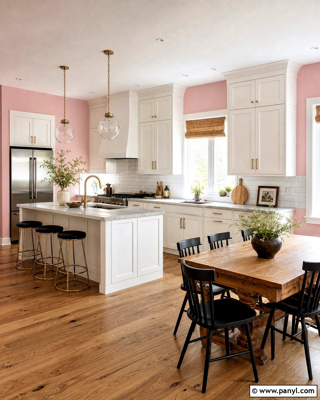 Pink Wall Kitchen - 20 pink wall room ideas