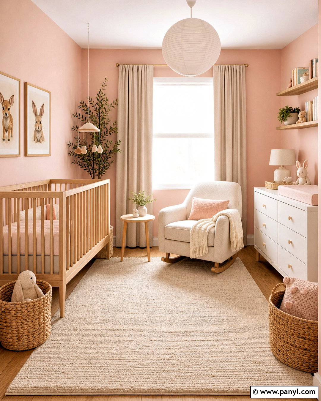 Pink Wall Nursery - 20 pink wall room ideas