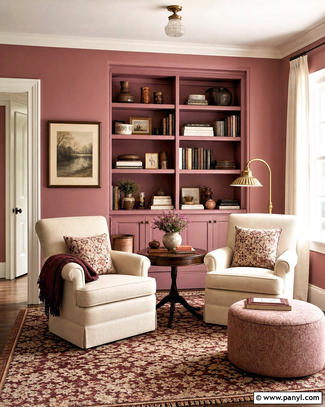 Pink Wall Reading Room - 20 pink wall room ideas
