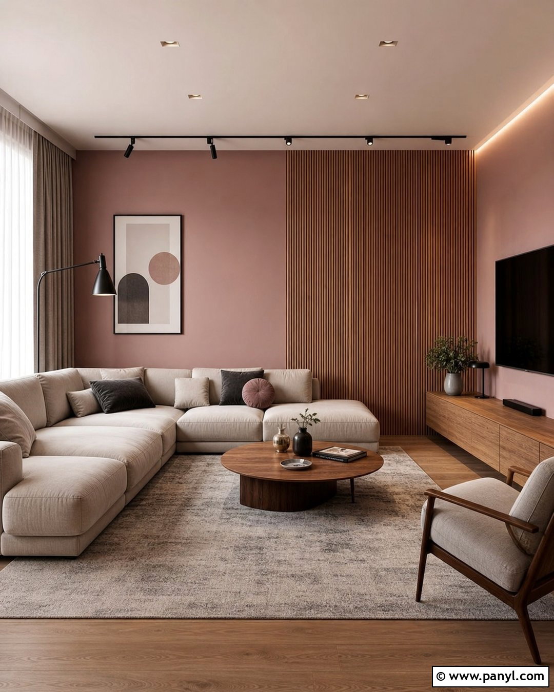 Pink Wall With Wood Paneling - 50 Pink Wall Ideas