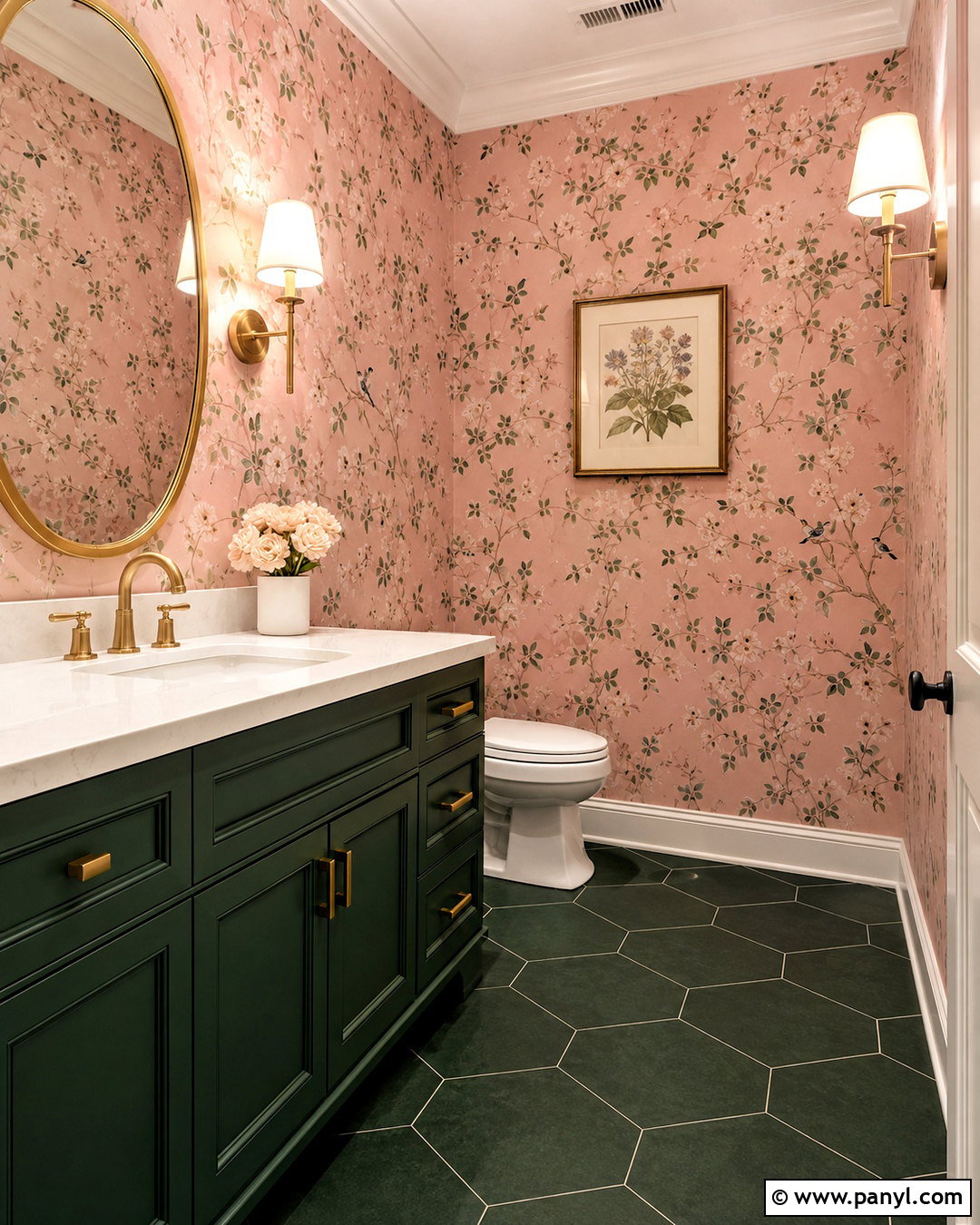 Pink Wallpaper Toilet Room - 20 pink toilet room ideas