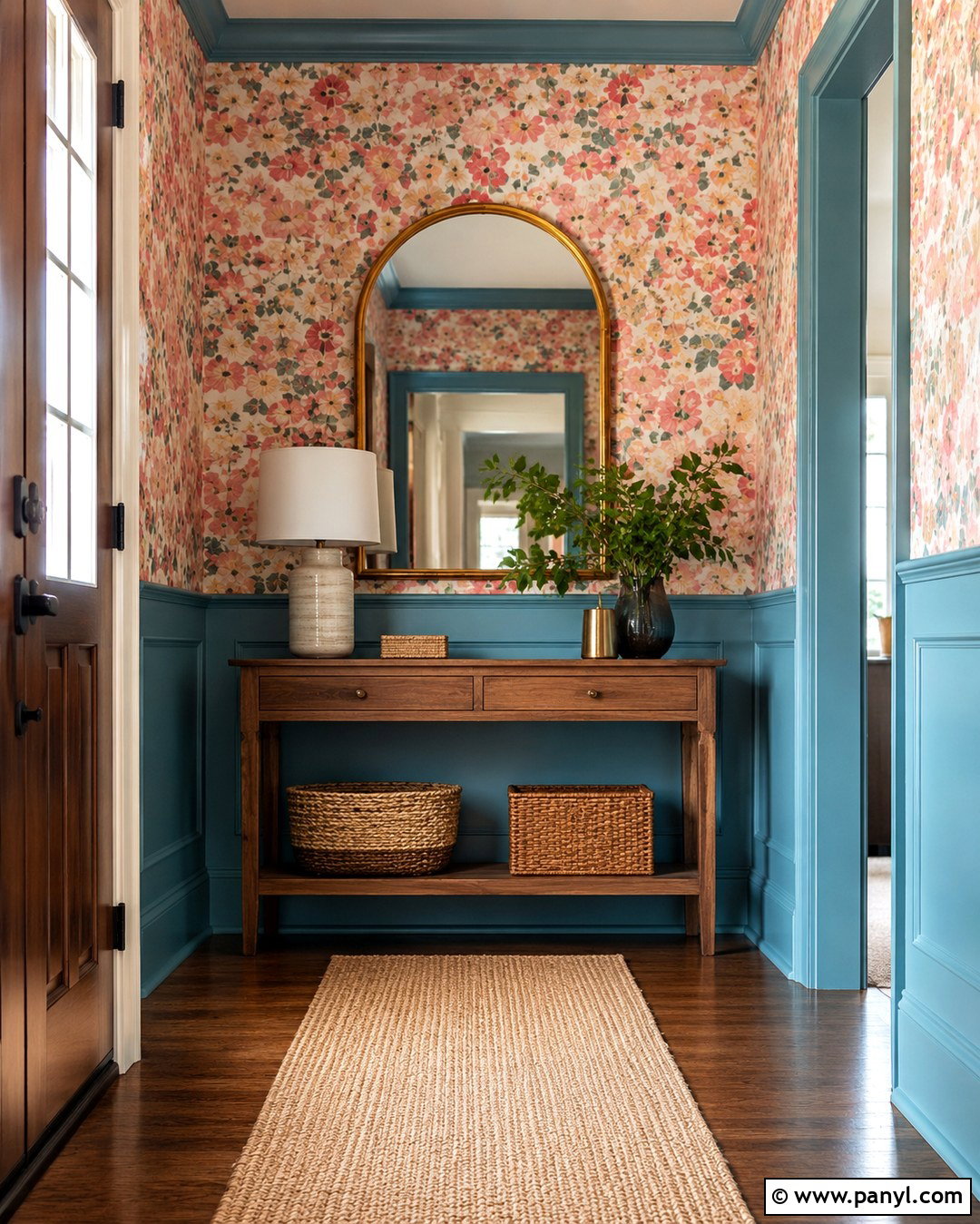 Pink Wallpaper With Turquoise Wainscoting - 20 Turquoise And Pink Wall Ideas