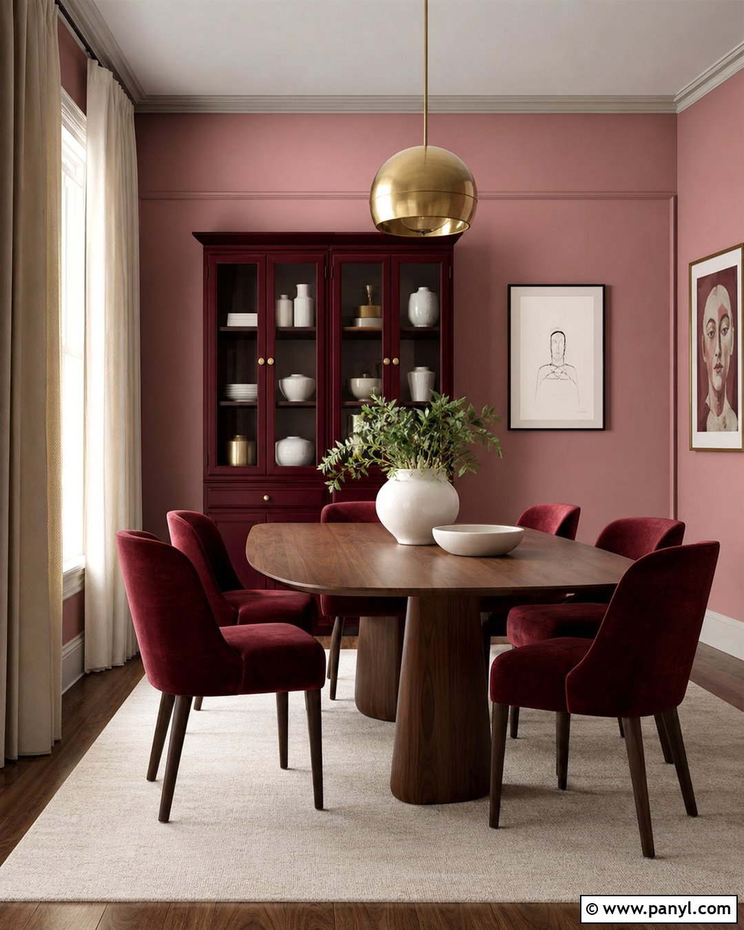 Pink Walls With Deep Red - 30 pink wall color combination ideas