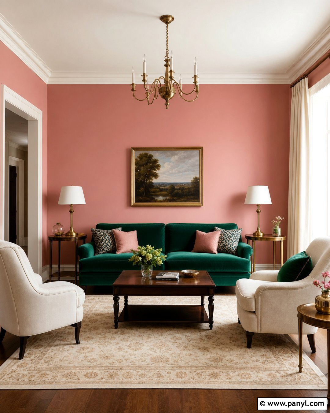 Pink Walls With Emerald Green - 30 pink wall color combination ideas