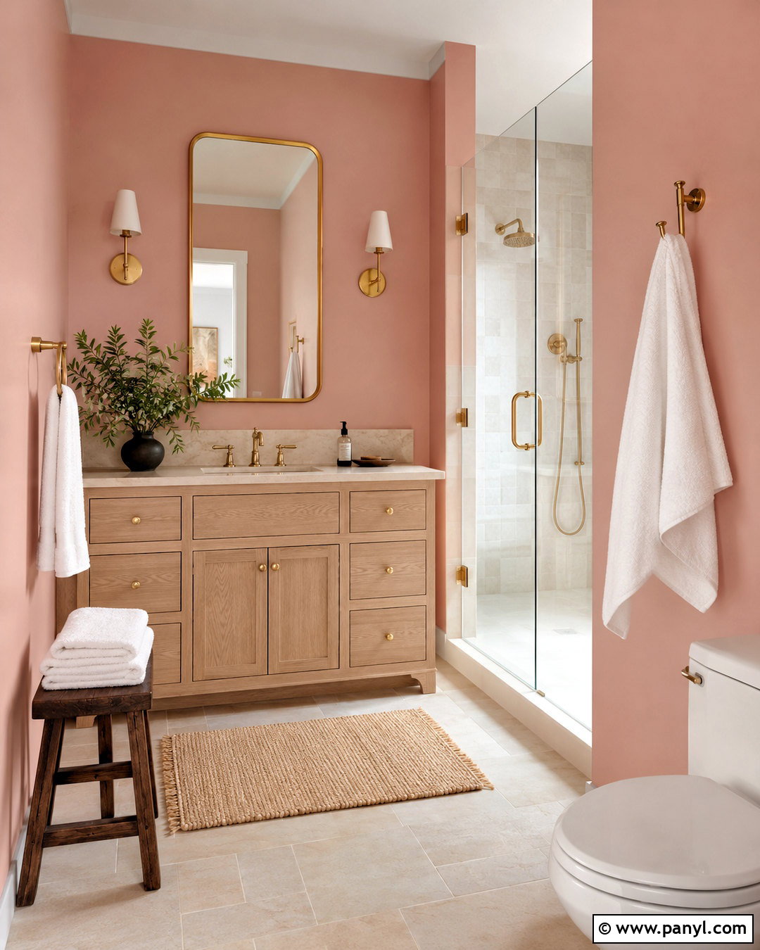 Pink Walls With Gold And Brass Accents - 20 What Colours Go With Pink Walls