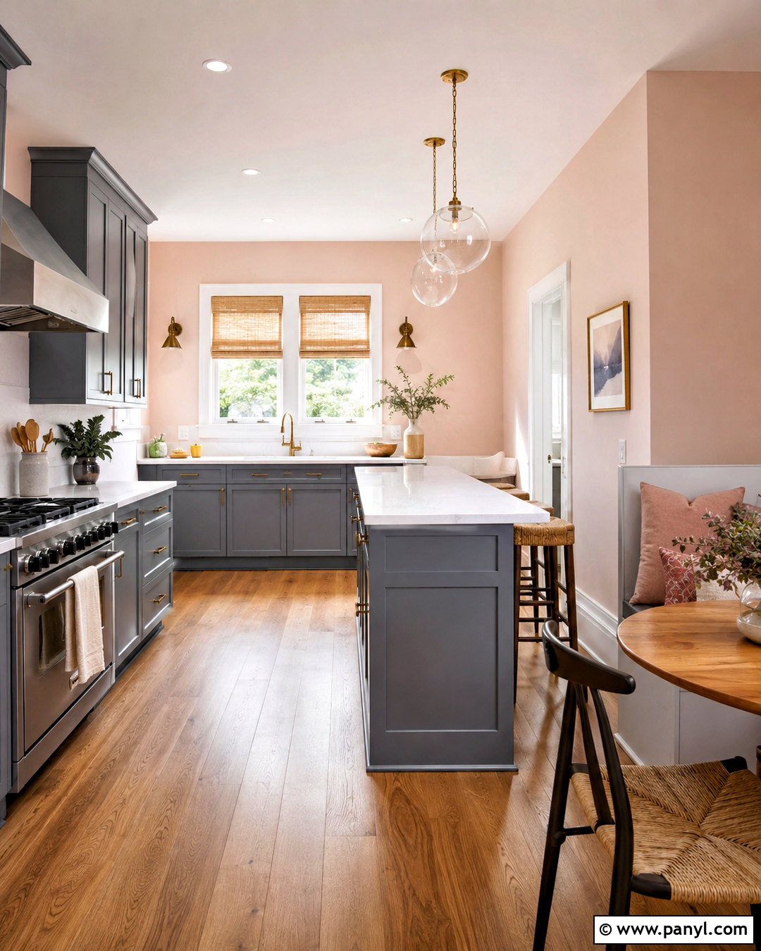 Pink Walls With Grey Kitchen Cabinets - 20 pink and grey kitchen ideas