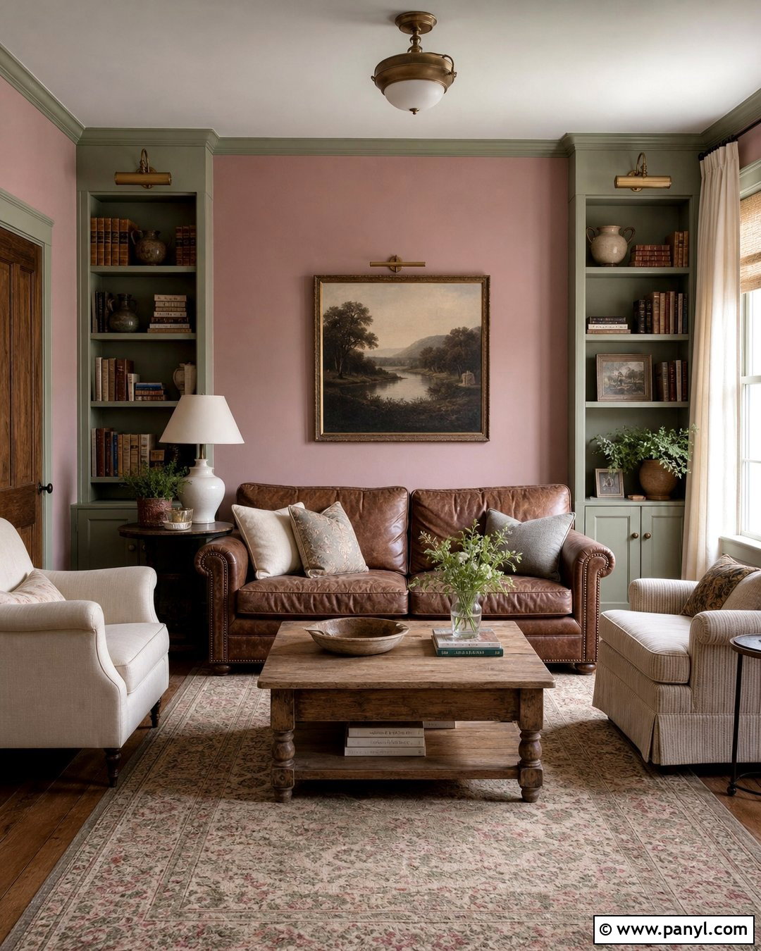 Pink Walls With Sage Green Trim - 20 Rustic Pink Wall Color Ideas