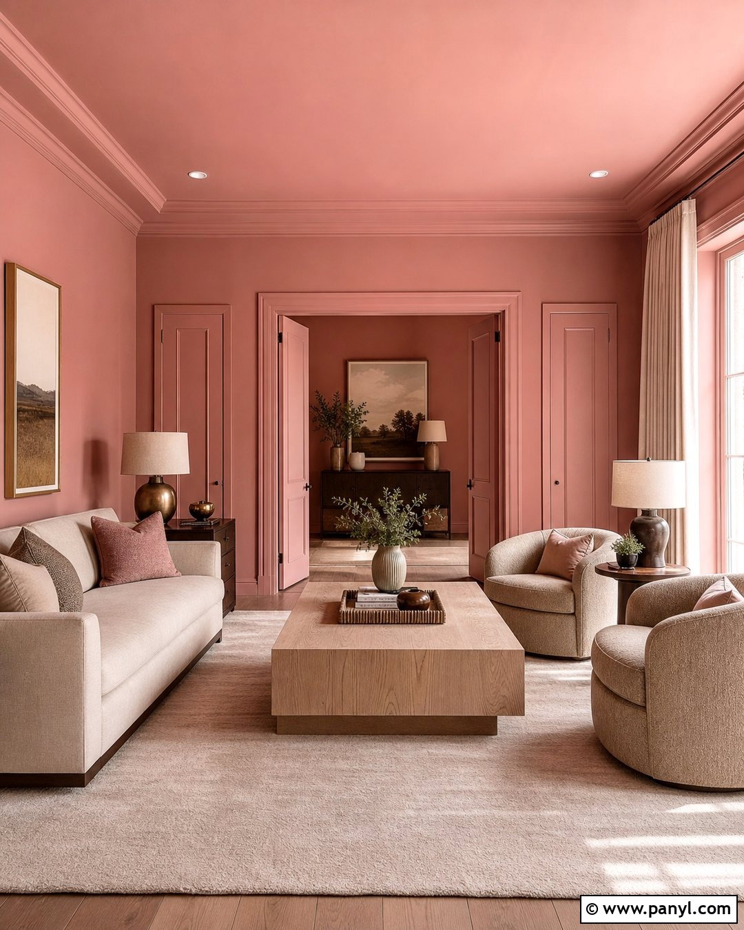 Pink Walls With Soft Beige - 30 pink wall color combination ideas