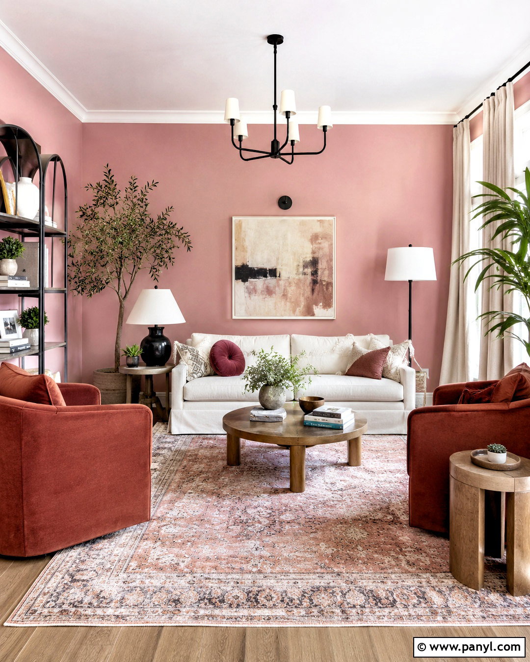 Pink Walls With Soft Red Accents - 20 What Colours Go With Pink Walls