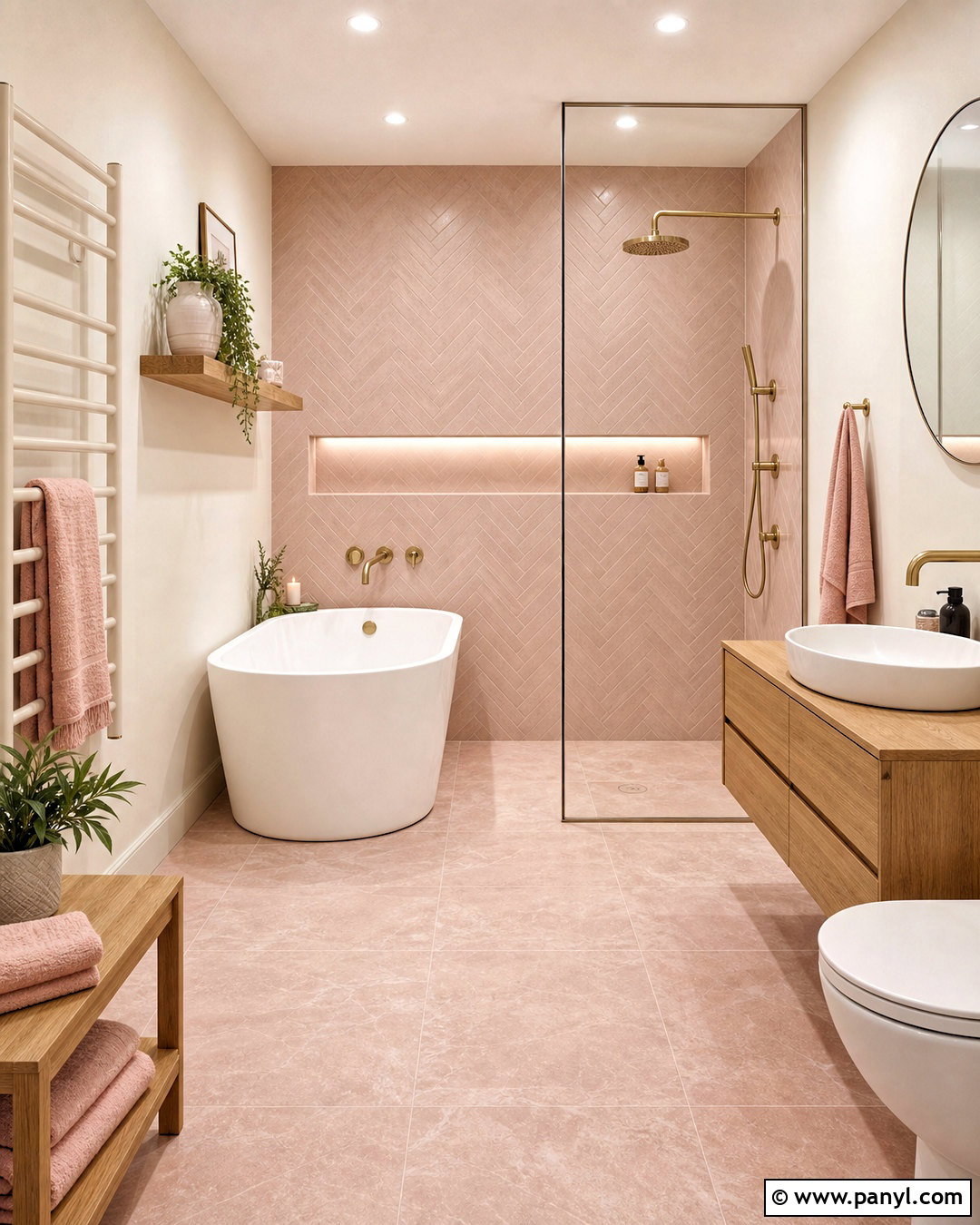 Pink Wet Room - 20 modern pink bathroom ideas
