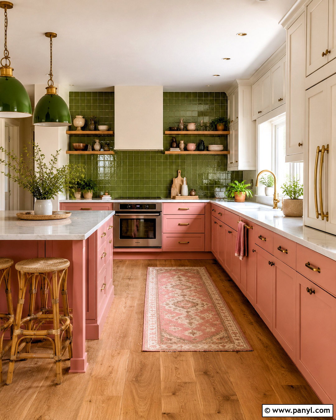 Pink and Green Kitchen - 20 pink kitchen aesthetic ideas