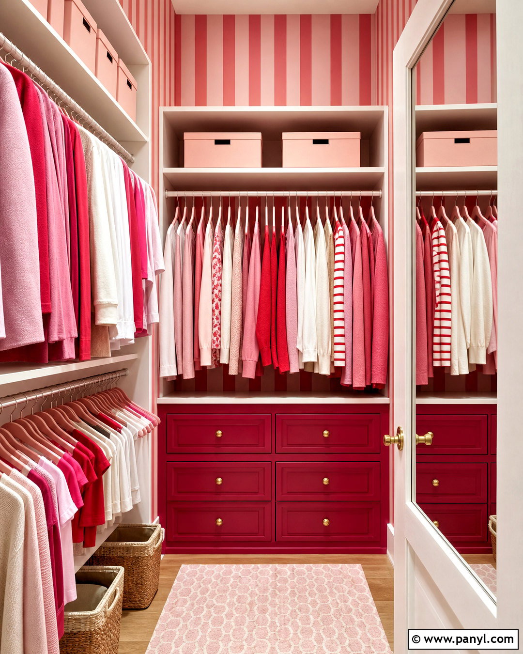 Pink and Red Striped Wallpaper Closet - 20 pink and red stripes wallpaper ideas