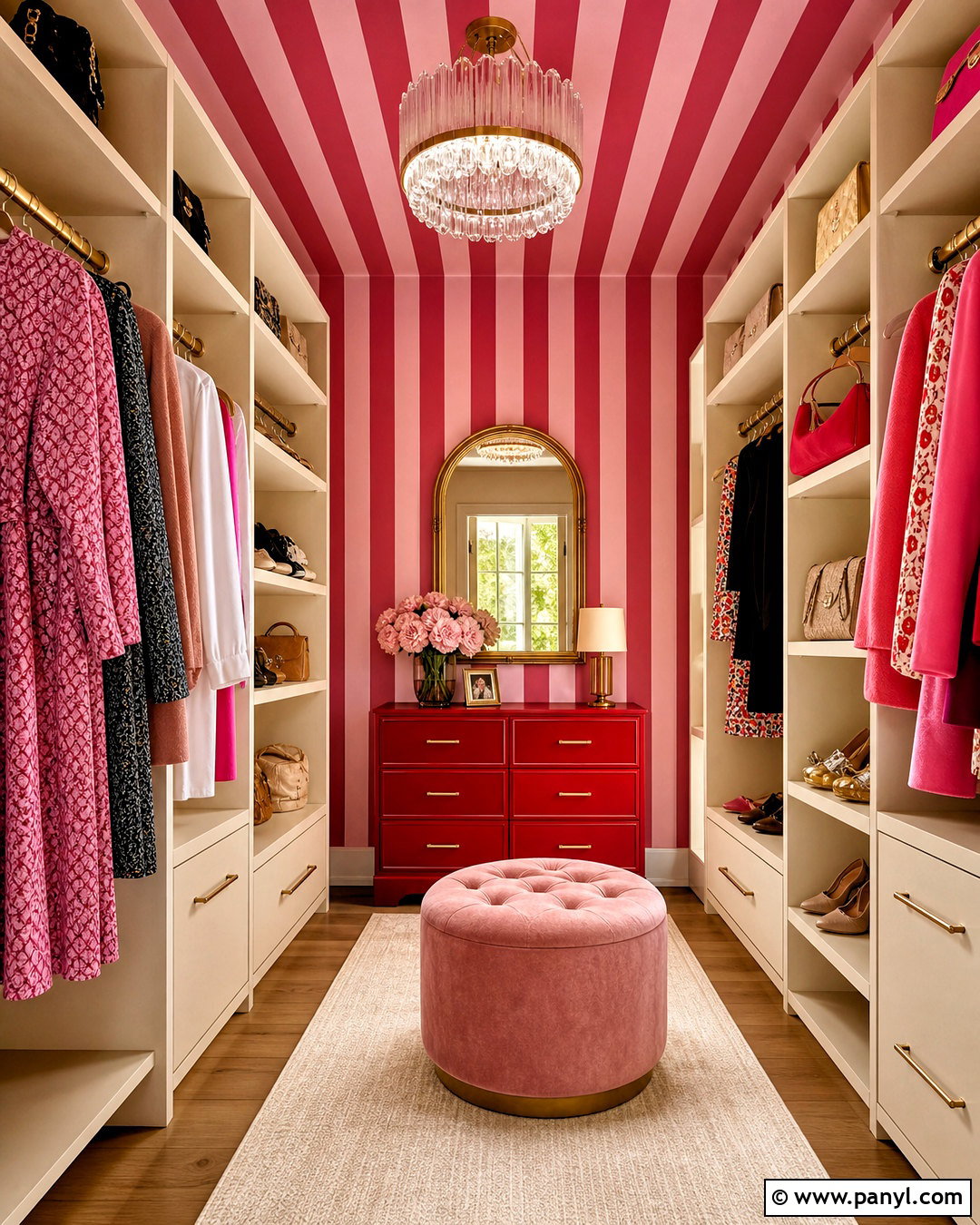 Pink and Red Striped Wallpaper Dressing Room - 20 pink and red stripes wallpaper ideas