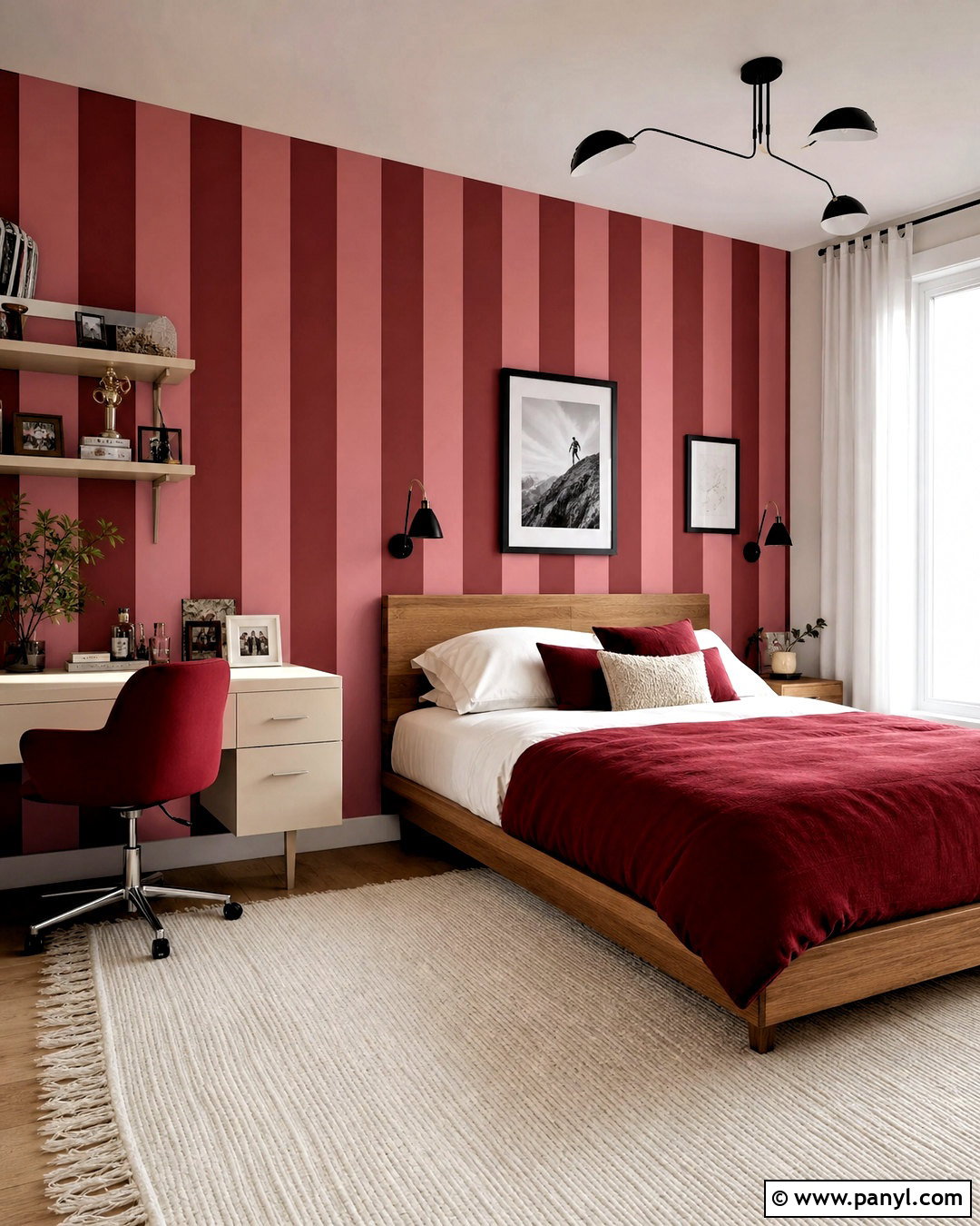 Pink and Red Striped Wallpaper Teen Bedroom - 20 pink and red stripes wallpaper ideas