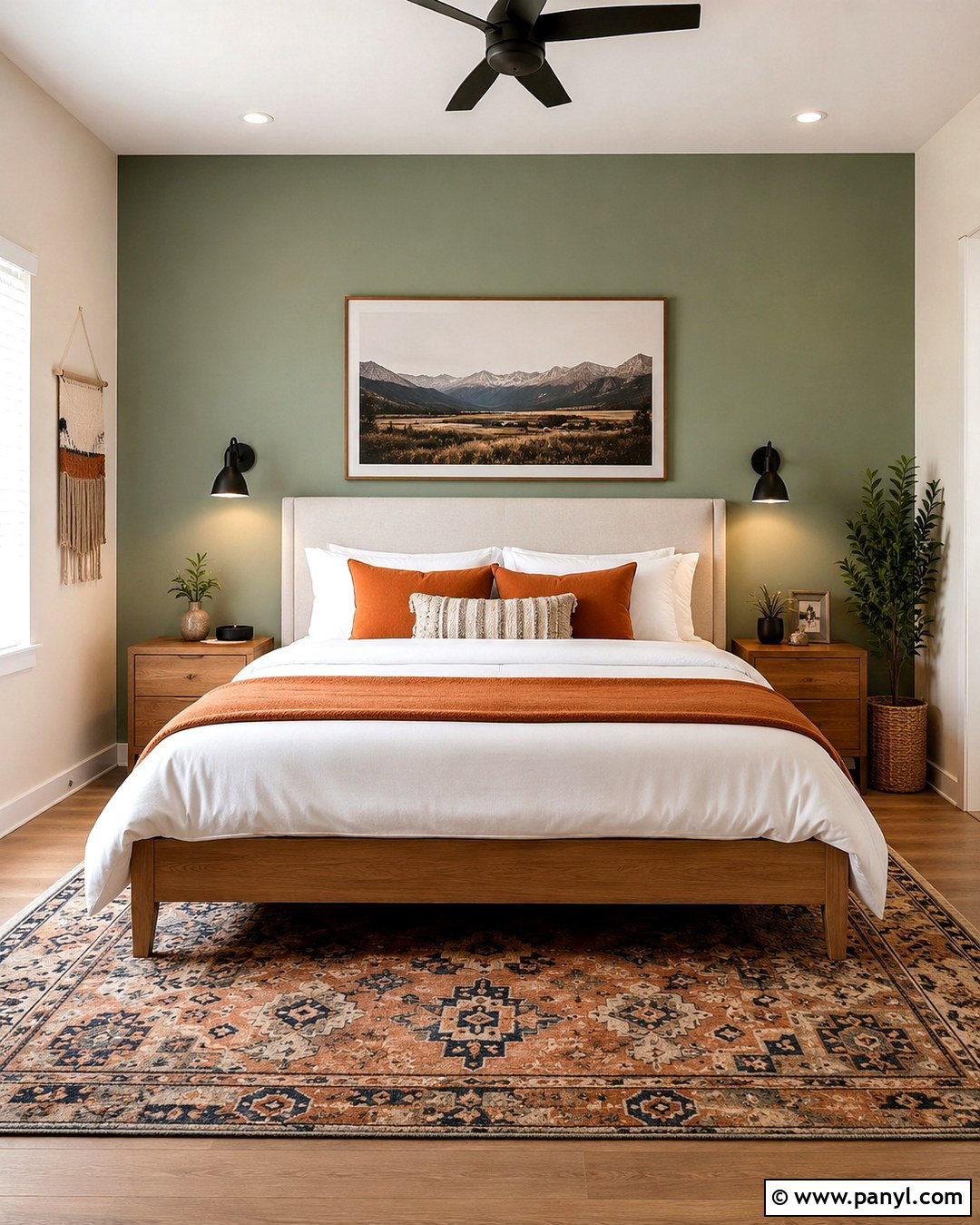 Pistachio Green Accent Wall Behind The Bed - 20 Pistachio Green Wall Paint Ideas