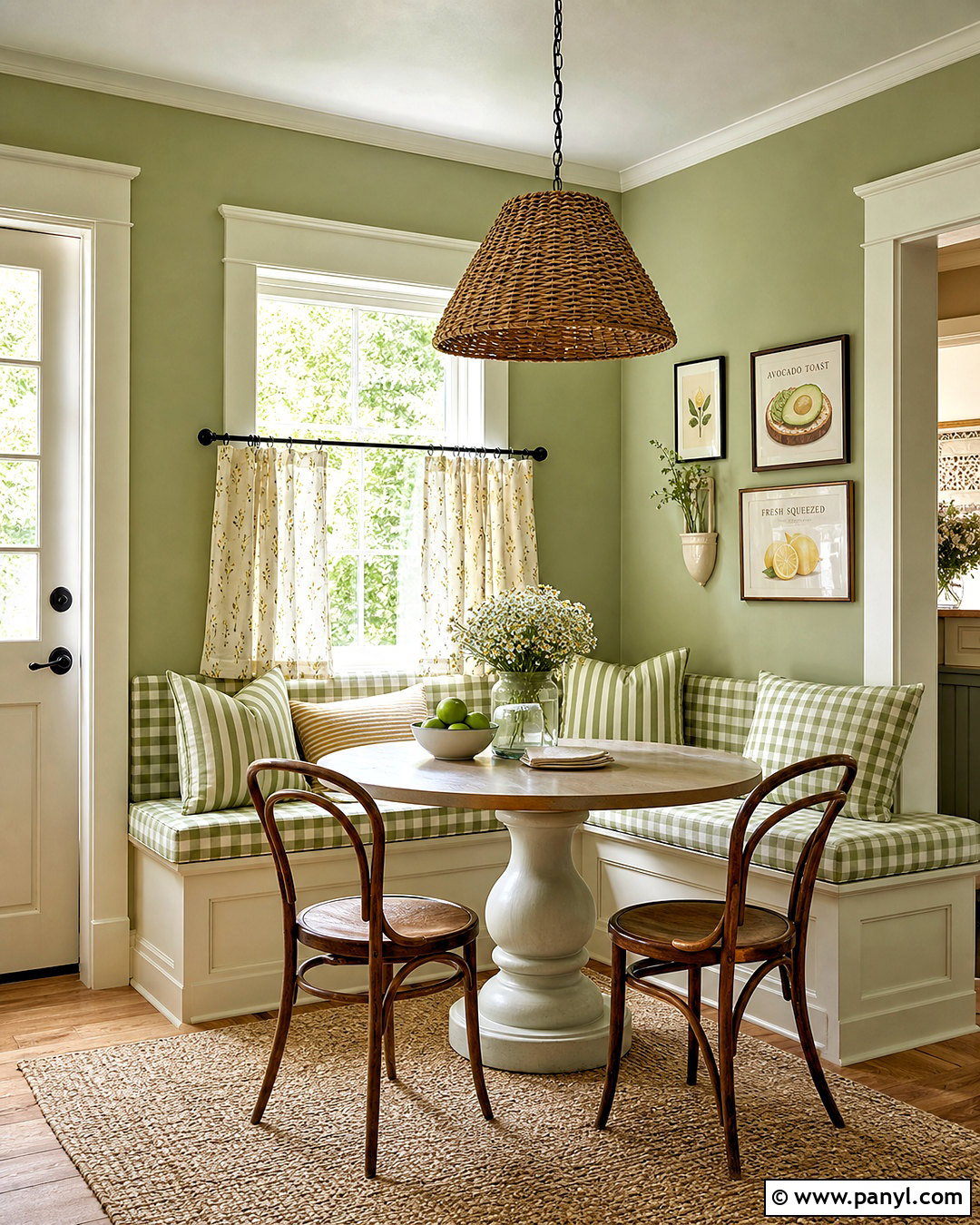 Pistachio Green Breakfast Nook - 20 green interior paint ideas