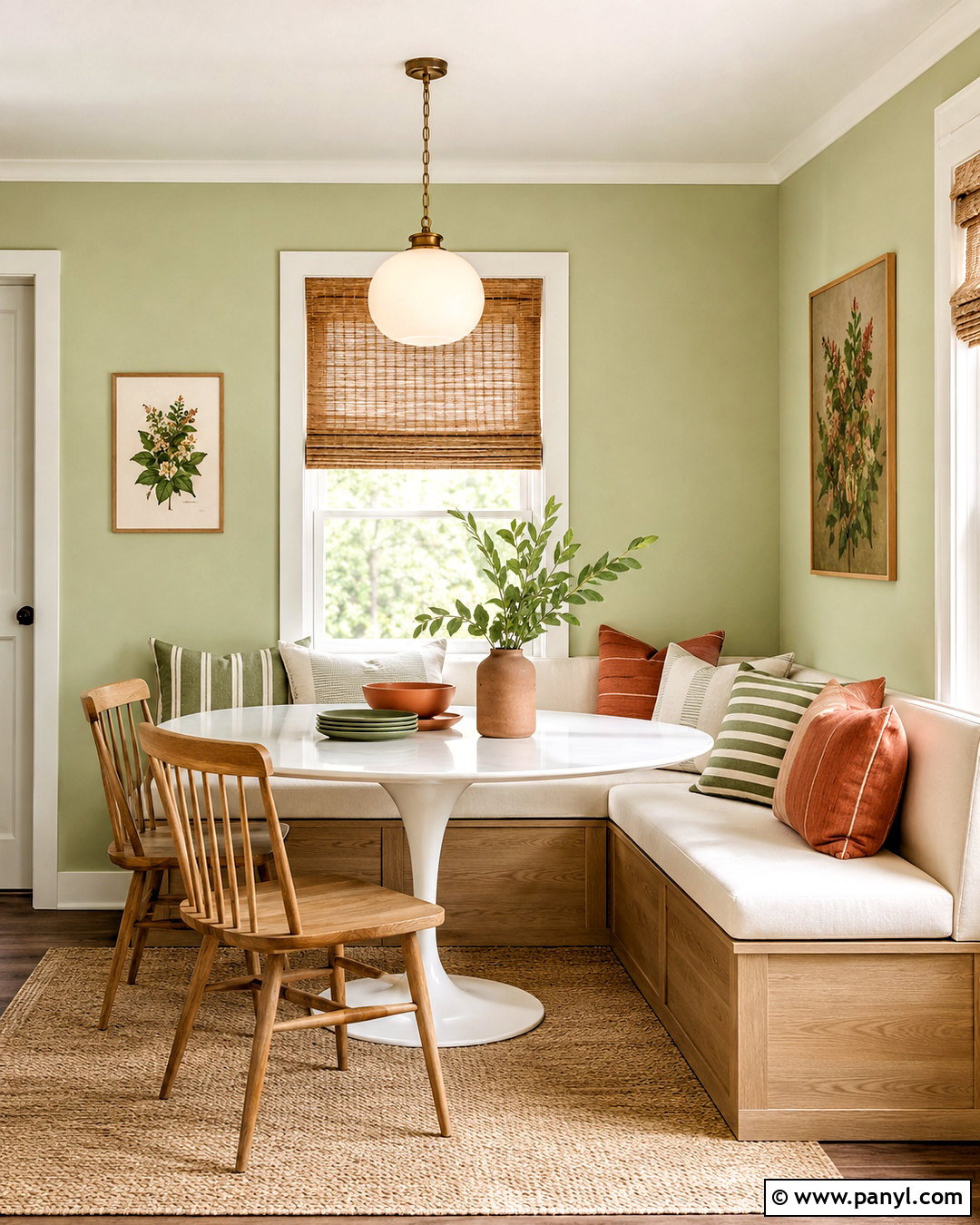 Pistachio Green Breakfast Nook - 20 pastel room colors