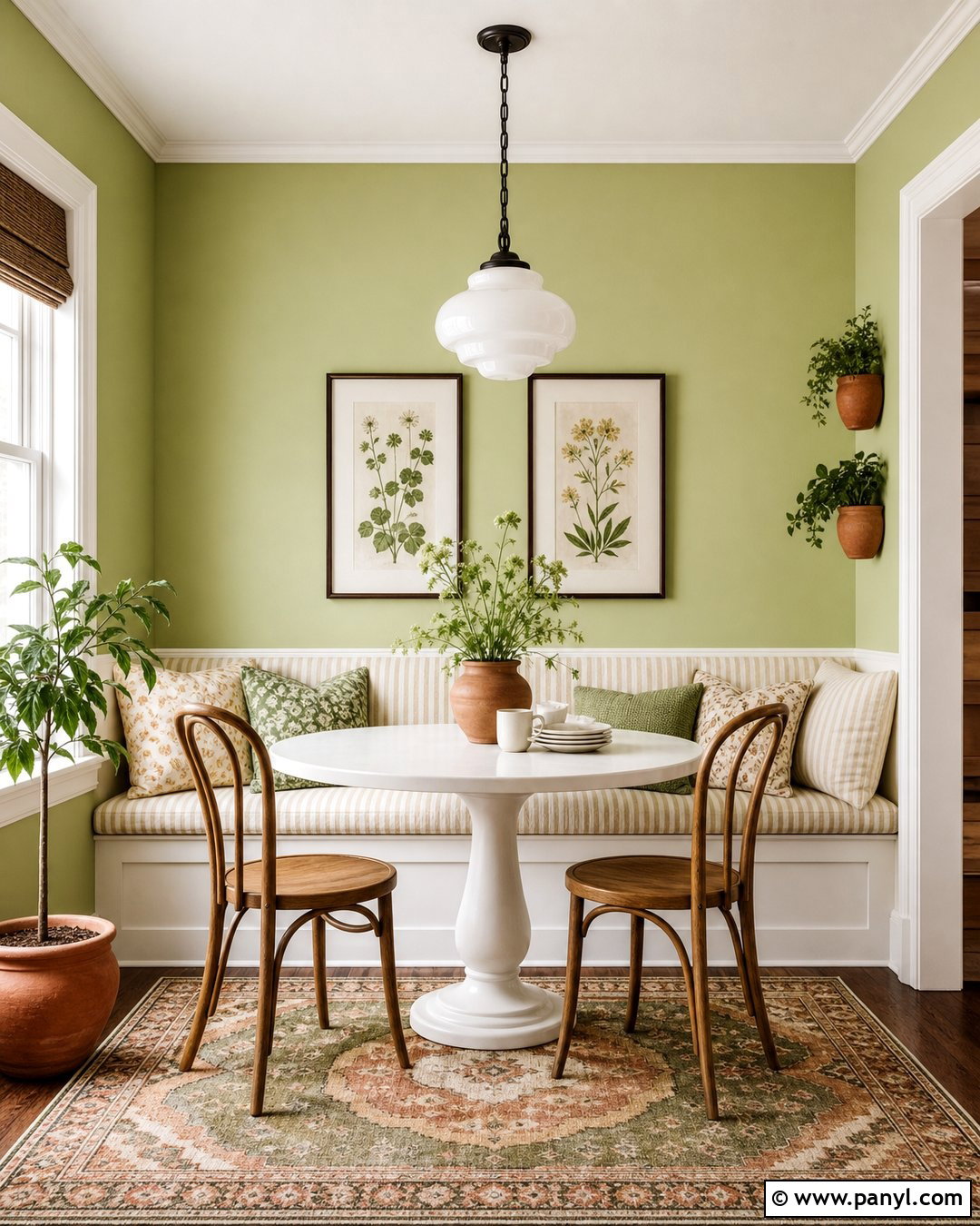 Pistachio Green Breakfast Nook Walls - 30 green wall colors