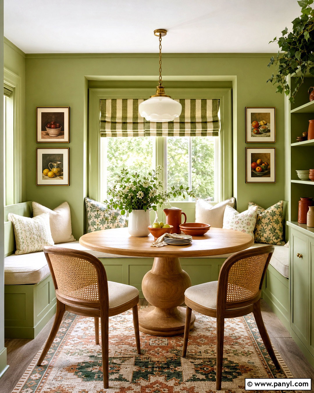 Pistachio Green Breakfast Nook - 20 green interior design ideas