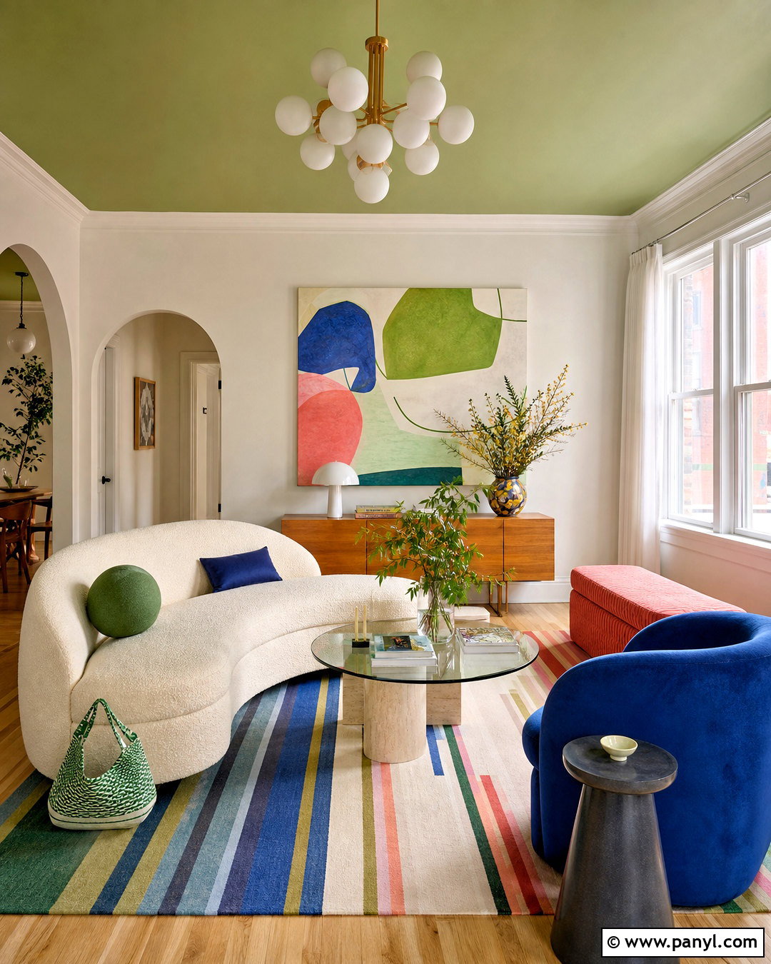 Pistachio Green Ceiling Living Room - 20 green ceiling living room ideas